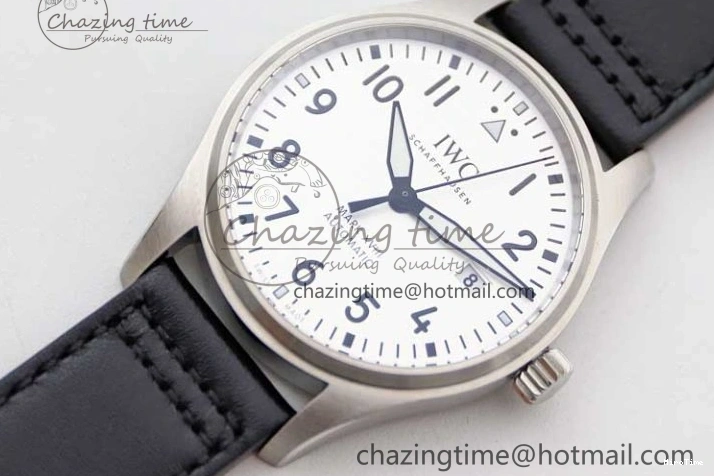 MIROTIME 0503 UrbanStyle Mark XVIII IW327012 SS M+F 1:1 Best Edition White Dial on Black Leather Strap A 7054